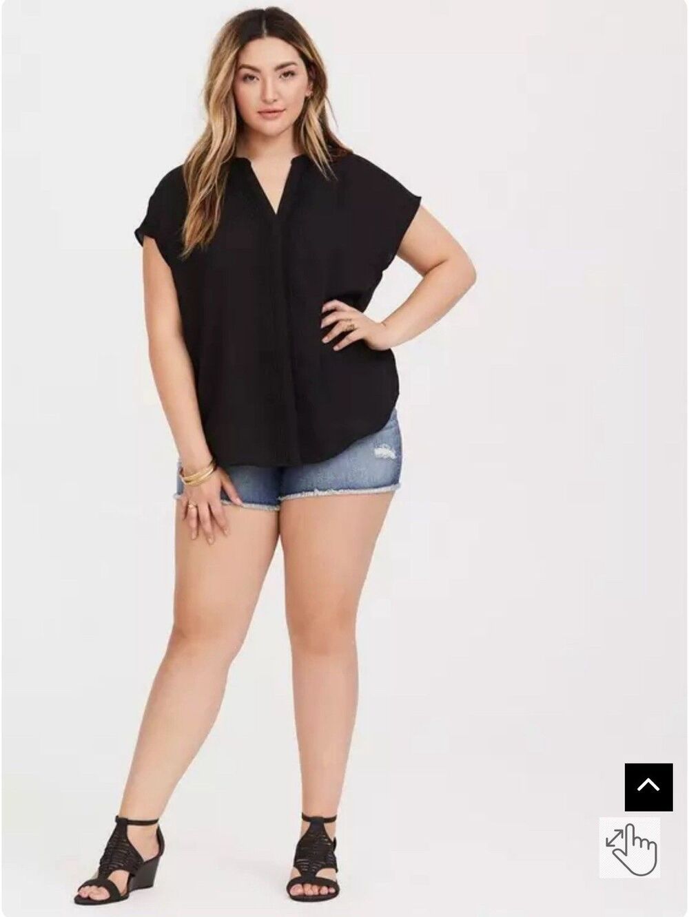 Torrid Black Dolman Georgette Blouse Size 2X Black Short Sleeve